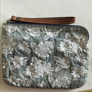 Patricia Nash Blue Floral Wristlet